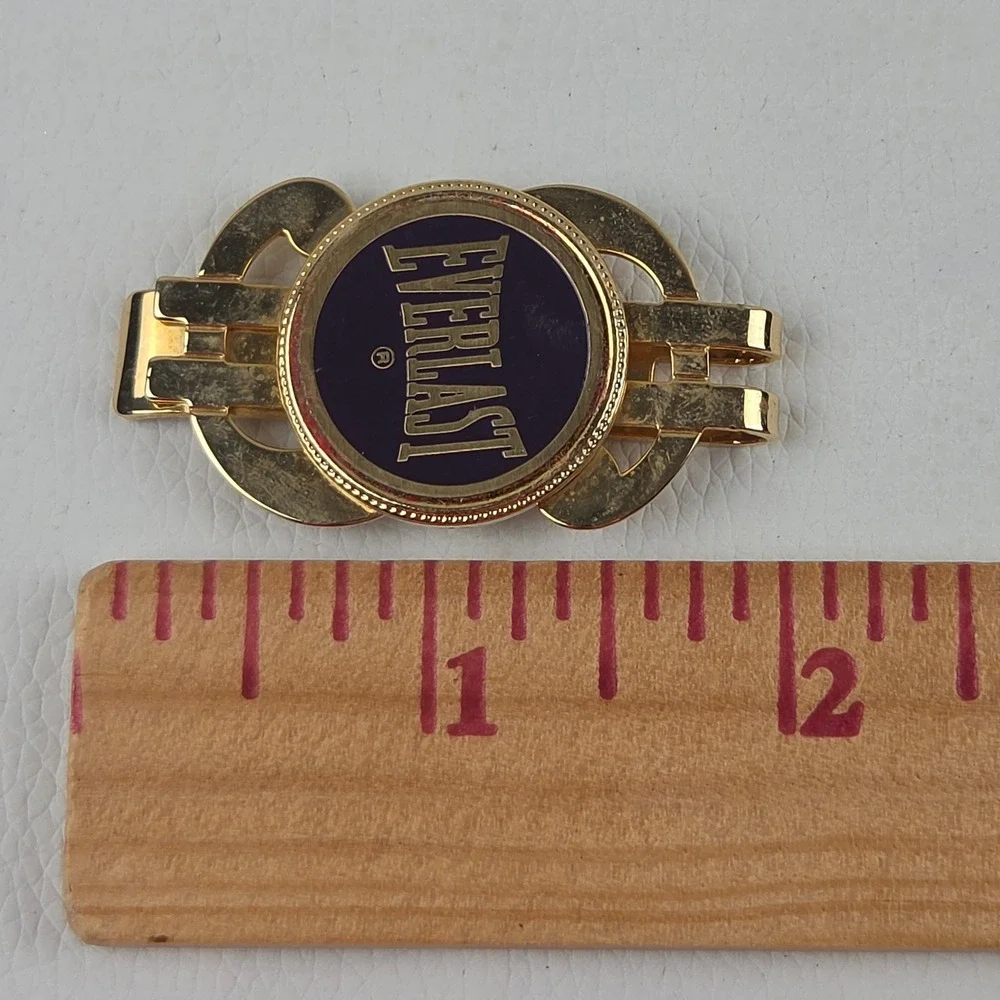 Vintage Everlast Money Clip Dollar Sign Gold Tone Logo Enamel Boxing